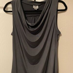 WORTHINGTON’S Grey Draped Sleeveless Top